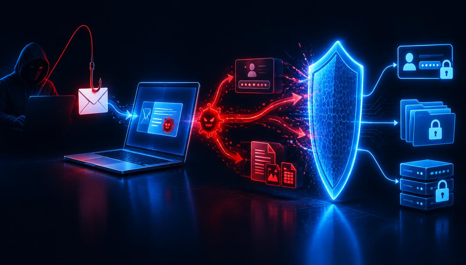 Editorial illustration for Phishing, malware and social engineering explained with real examples